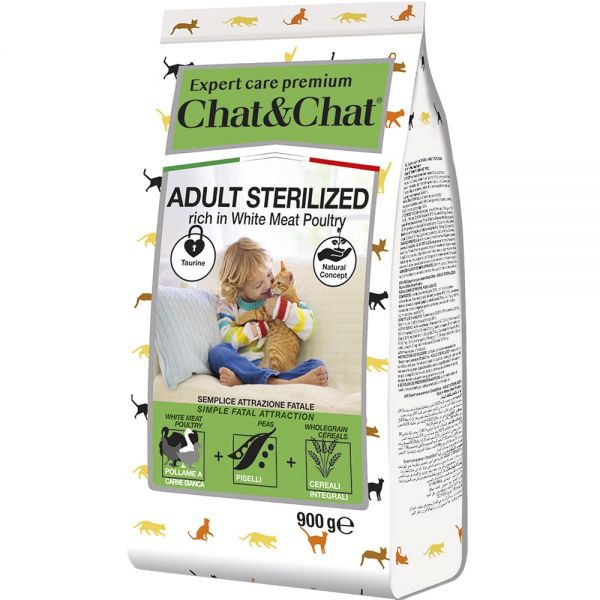 Chat&Chat Expert Premium food for sterilized cats, with white poultry meat