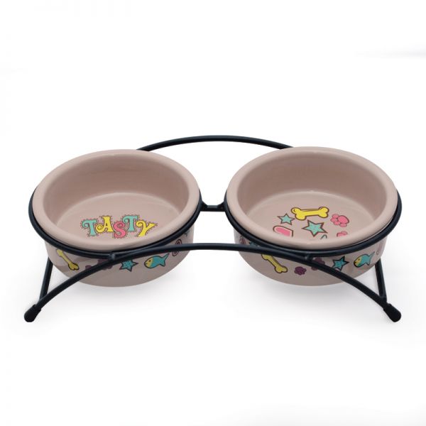 Triol Gourmet bowl for cats and dogs, ceramic on a stand