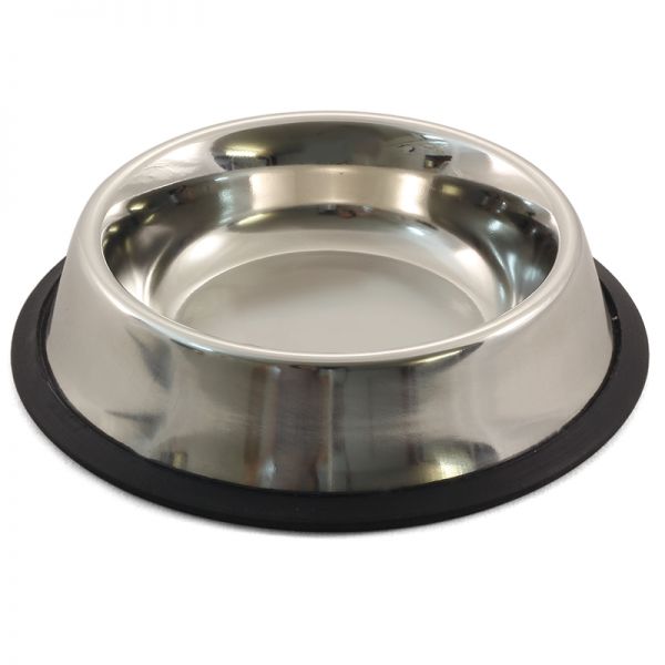 Triol bowl for dogs, metal with elastic band