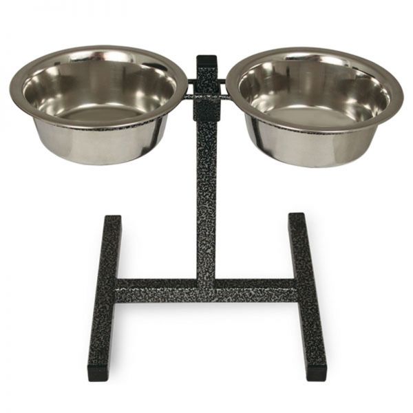 Triol stand with bowls for dogs, metal