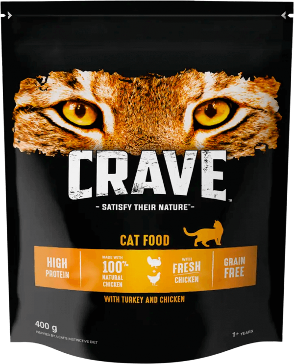 Crave food for adult cats of all breeds, chicken and turkey