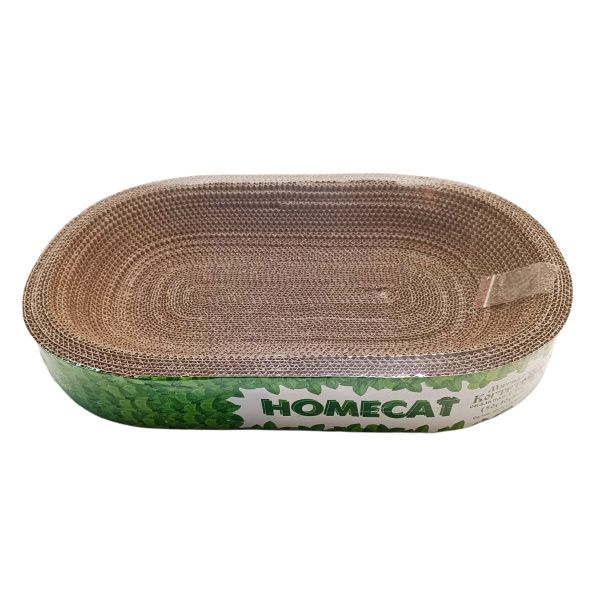 Homecat Mint bowl cat scratching post, with sides, oval, corrugated cardboard
