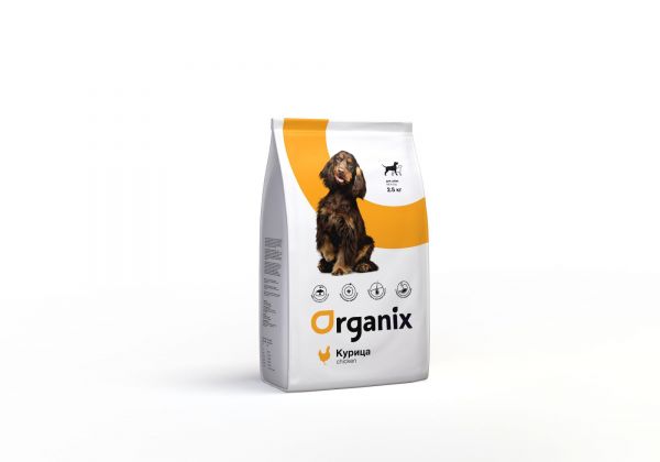 Organix dog food with chicken and rice