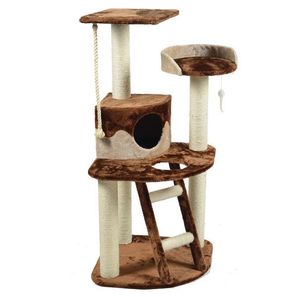 Triol play complex for cats, multi-tiered
