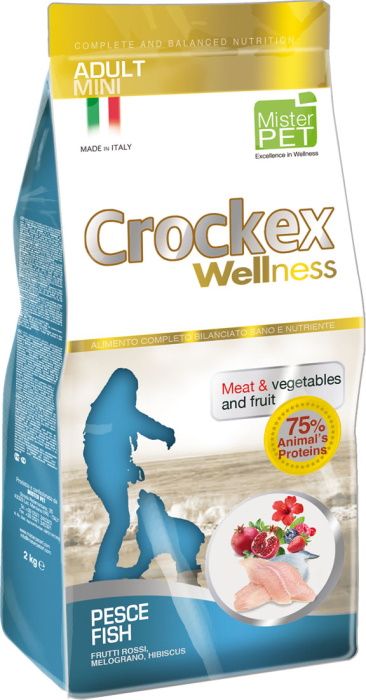 CROCKEX Wellness food for adult dogs of small breeds, fish and rice