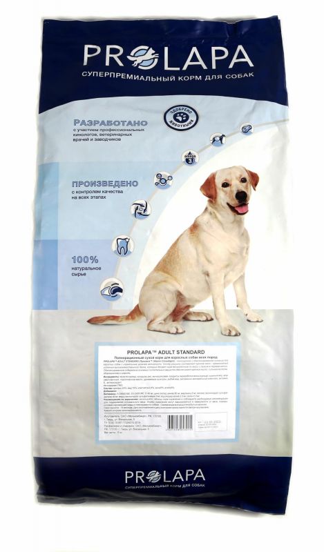 Prolapa Standard food for dogs of all breeds, with chicken