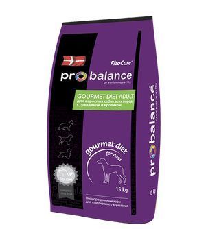 ProBalance food for picky adult dogs of all breeds, beef and rabbit