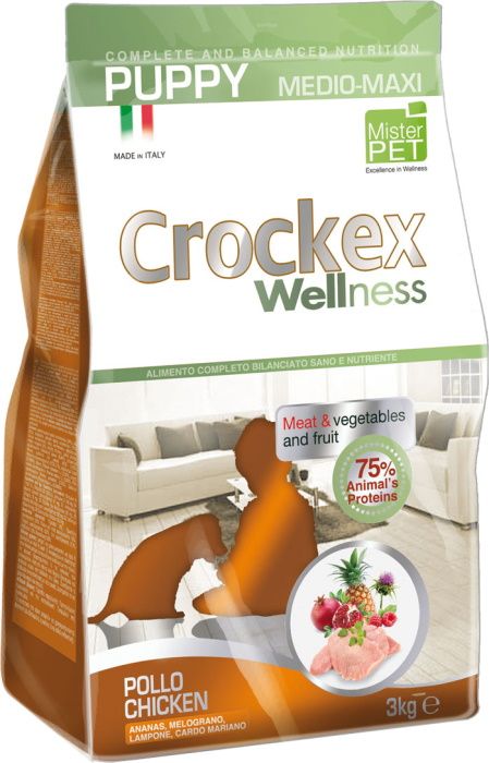 CROCKEX Wellness food for puppies of medium and large breeds, chicken and rice